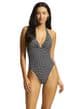 Seafolly Mala Ring Front Halter Swimsuit - Black