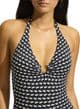 Seafolly Mala Ring Front Halter Swimsuit - Black