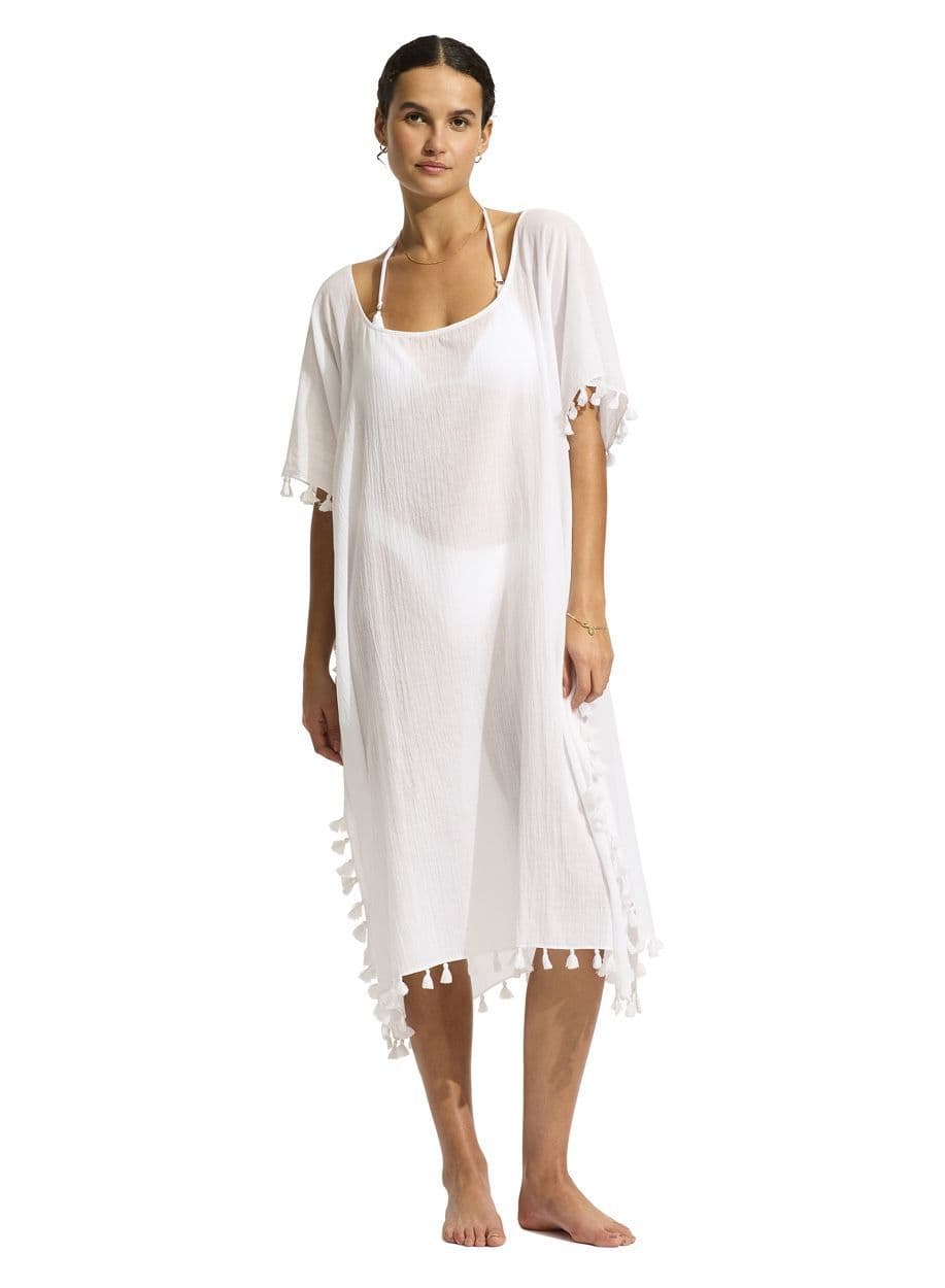Seafolly Midi Amnesia Kaftan - White