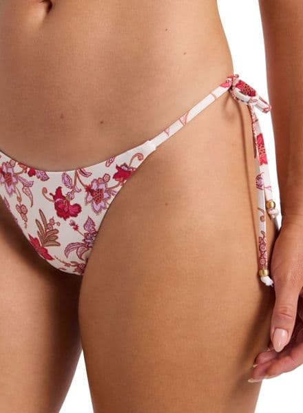 Seafolly Summer Chintz Tie Side Rio Bikini Brief - Ecru