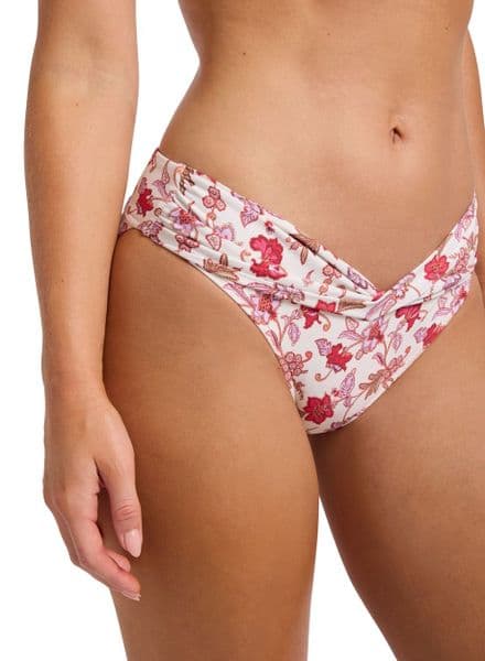 Seafolly Summer Chintz Twist Band Hipster Bikini Brief - Ecru