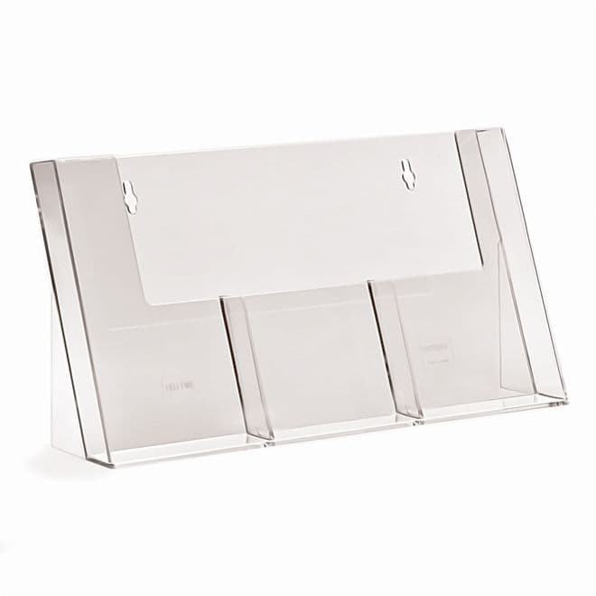 3 Pocket DL (1/3 A4) Portrait Leaflet Holder - side by side