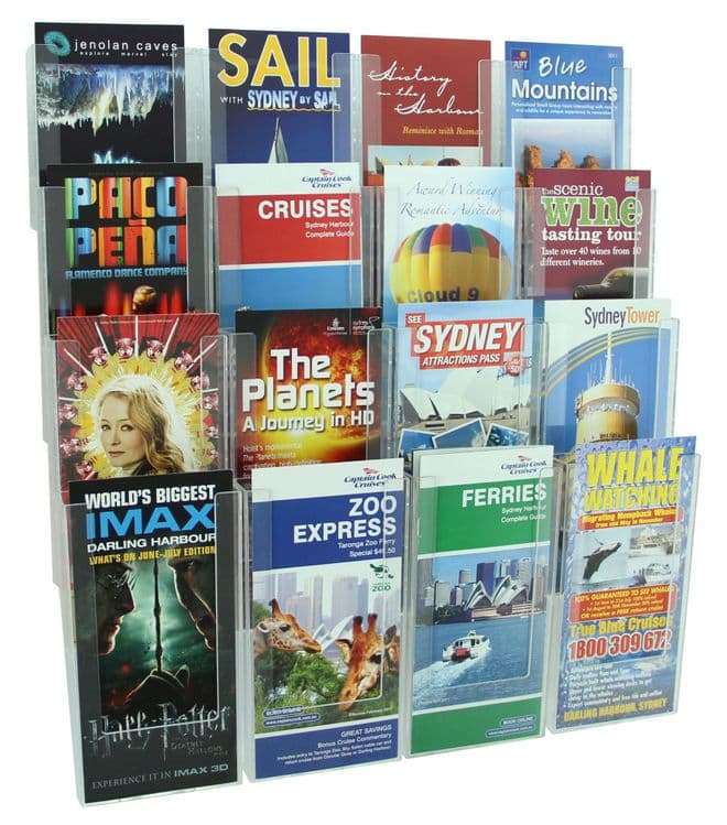 16 Pocket 1/3 A4 Portrait Wall Display