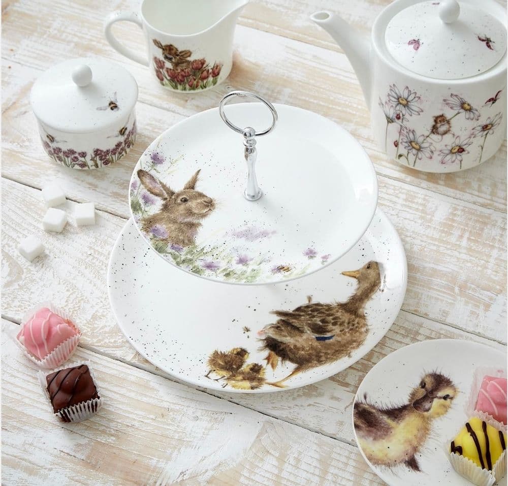 2 Tier Cake Stand - Duck & Rabbit