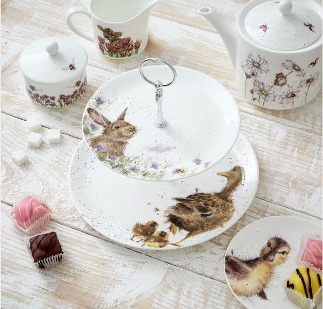 2 Tier Cake Stand - Duck & Rabbit
