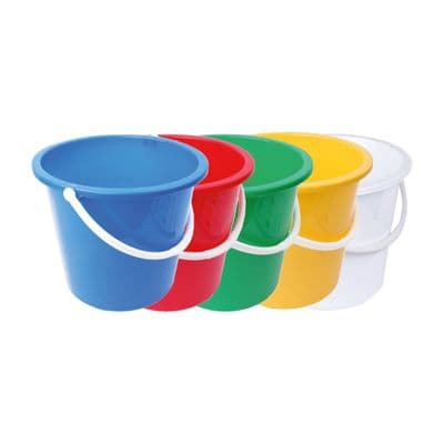 10L Plastic Bucket Available in Blue, Green, Red, White & Yellow