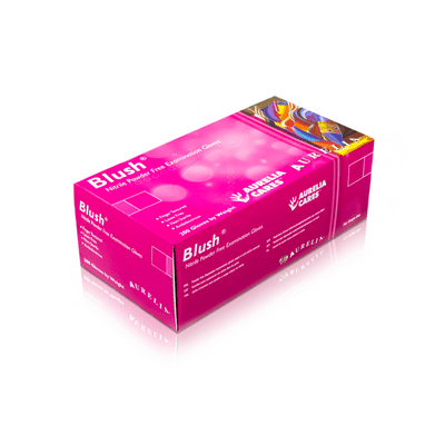 Aurelia Blush Pink Powder Free Nitrile Gloves Box of 200