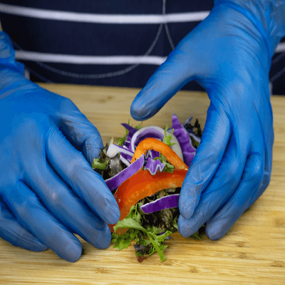 Aurelia Delight Blue PF Powder Free Vinyl Gloves Box of 100 For Food Industry, Dental, Healthcare