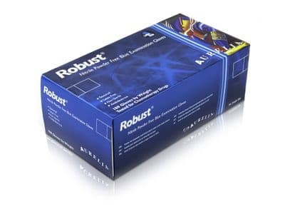Aurelia Robust Blue Nitrile Powder Free Gloves Box of 100 Dental, Healthcare, Tattoo, Food Industry