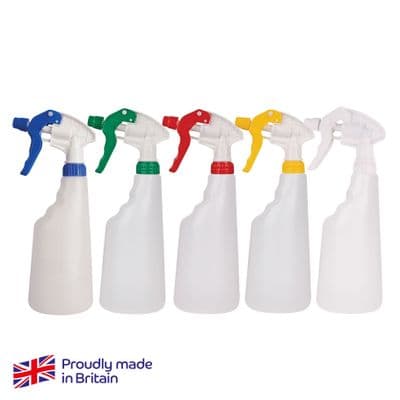 Bottle & Spray Trigger Head 600ml (Ergonomic) Available Blue, Green, Red and Yellow.