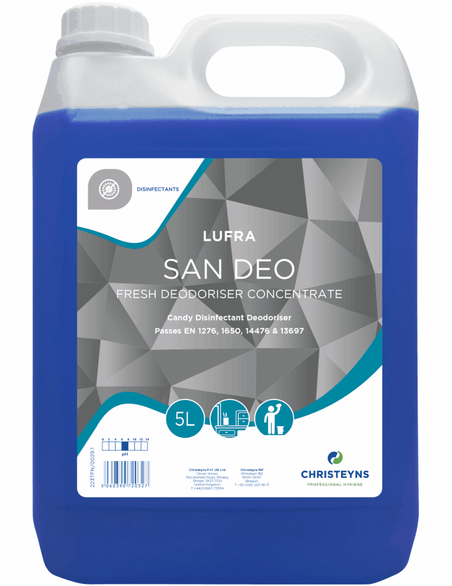 Christeyns 223 Lufra San Deo Candy Disinfectant/Deodoriser Concentrate 5L
