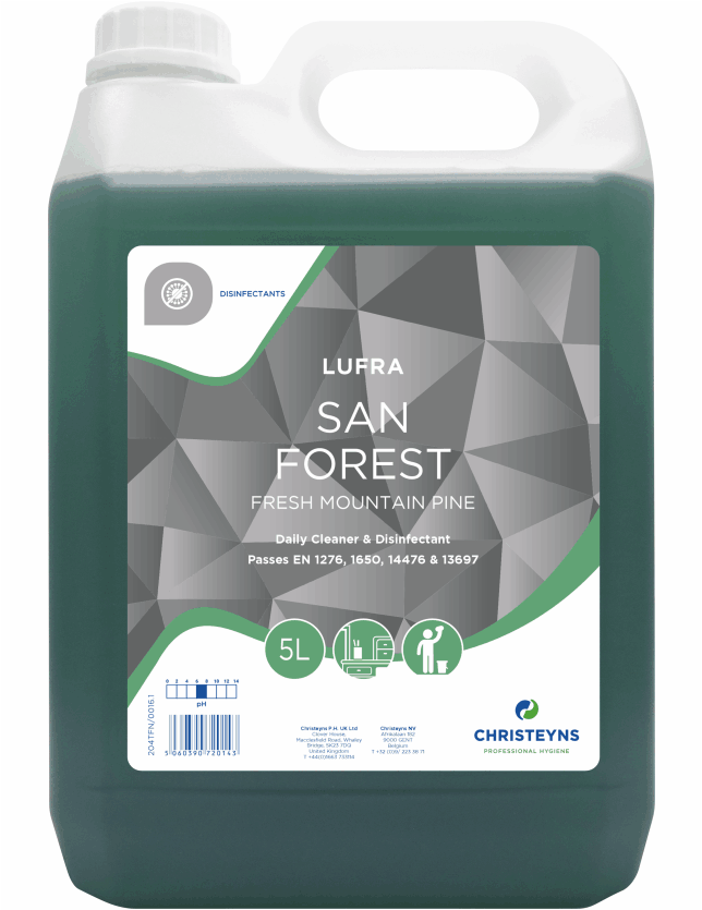 Christeyns Lufra San Forest Mountain Pine Daily Cleaner & Disinfectant 5L