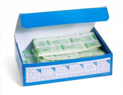 Click Medical Plasters Blue Metal Detectable Assorted, Box of 100