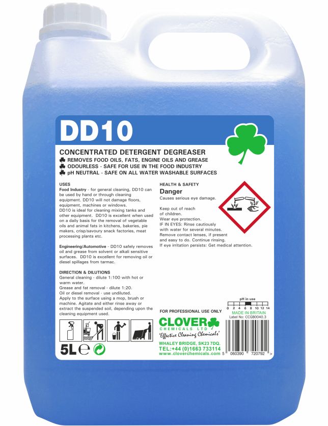 Clover 404 DD10 Detergent Degreaser 5L Concentrated