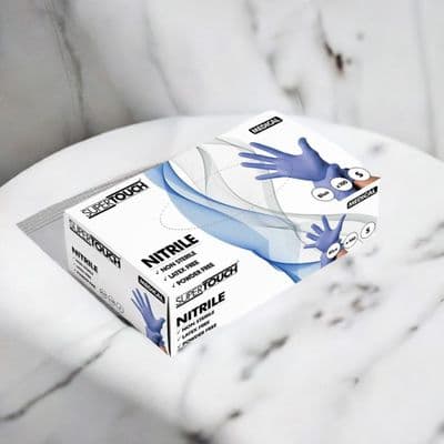 Disposable Blue Nitrile Gloves, Power Free, For Dental, Healthcare, Tattoo, Food Industry,  100