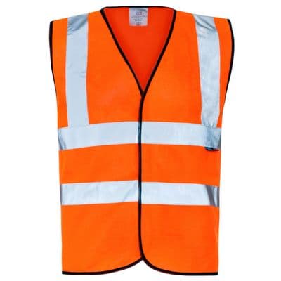 Hi Vis Orange Velcro Vest. Available in Small, Medium, Large, XL, 2XL and 3XL