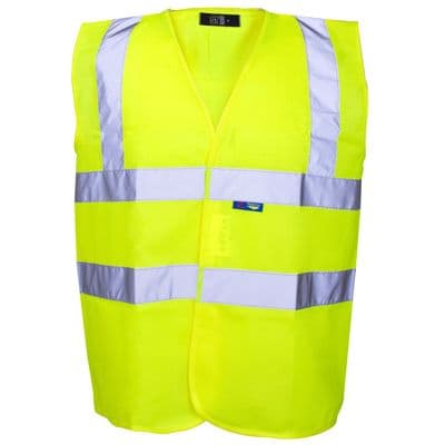 Hi Vis Velcro Vest Yellow. Available in Small, Medium, Large, XL, 2XL, 3XL and 4XL