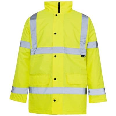 Hi Vis Yellow Parka Traffic Jacket