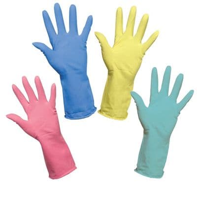 Household Latex Glove Pair, Available in a range of Colours and Sizes