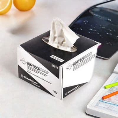 Kimberly-Clark Kimtech Science; Precision Wipes 7552, 1 ply white, Box of 280 wipes