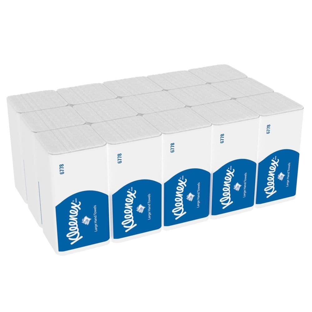 Kleenex 6778 Large Interfold 2 Ply V Fold Paper Hand Towels 15 Packs x 124