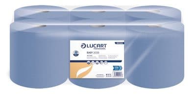 Lucart Blue Continuous Roll Towels, 1PLY, 180m X 200mm, Pack of 6