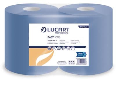 Lucart Blue Industrial Wiper Rolls,2PLY, 360m X 280mm, Pack of 2