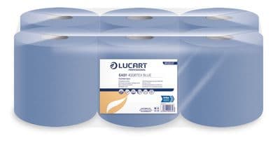 Lucart Centrefeed Roll Blue, 2PLY, 100m / 400 sheets, Pack of 6