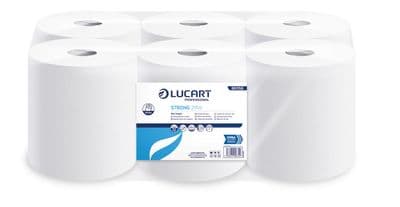 Lucart White Continuous Roll Towels, 2PLY, 100m X 200mm, Pack of 6