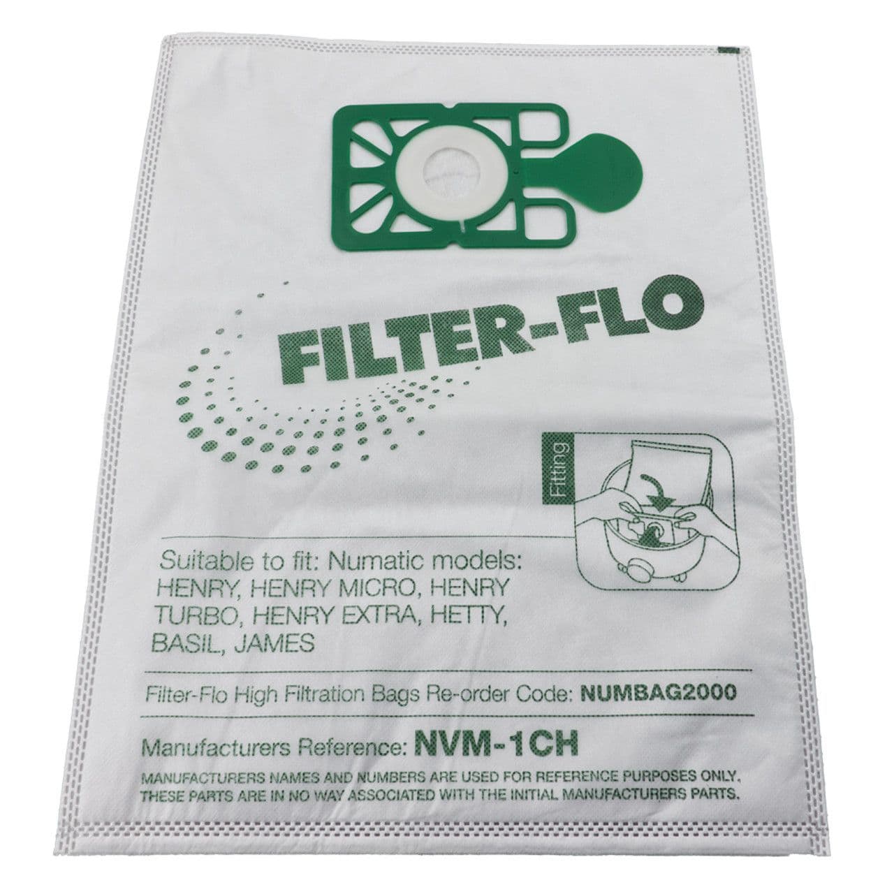 Henry Filter Numatic Henry Vacuum Cleaner Filter-Flo High Filtration Dust Bag Pack of 10