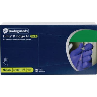 Polyco Finite P Indigo Accelerator Free Nitrile Glove Box of 100