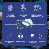 Protect Blue 5.2g Nitrile Disposable Gloves, Powder Free Box of 100 Dental, Healthcare, Tattoo, Food