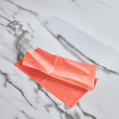 Red Water-Soluble Strip Laundry Sack, 450x635x650mm, 35L, Box of 200