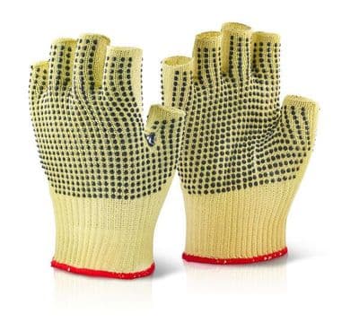 Reinforced Latex Fingerless Dotted Cut B Glove, Available in Medium & Large