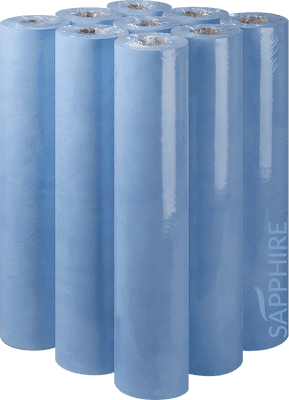 Sapphire Blue Hygiene Medical Couch Rolls, 2 ply, 50m x 500mm. Case of 9