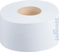 Sapphire Mini Jumbo Toilet Tissue, 200m, 60mm Core, 2 Ply White, Pack of 12
