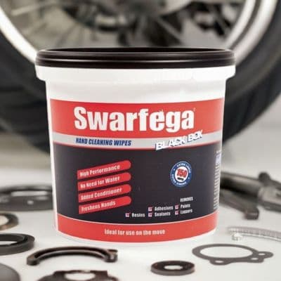 Swarfega SBB150W Black Box Heavy Duty Hand Cleaning Wipes, Tub of 150 Wipes