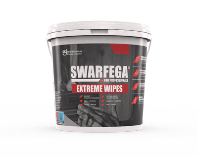 Swarfega SBB150W Extreme Heavy Duty Cleaning Hand Wipes, Bucket of 150. Black Box
