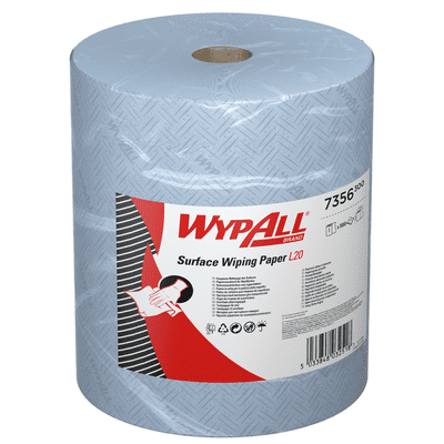 WypAll 7356, L20 Blue Surface Wiping Paper Roll, Extra Wide