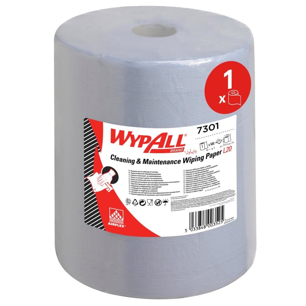 WypAll L20 Cleaning and Maintenance Wiping Paper 7301 Extra Wide 1 Blue ...