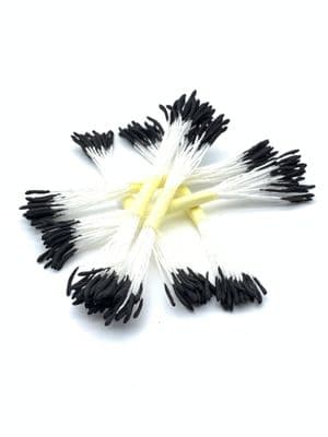 Blooming Cake Tools Black No 16 long head on white thread stamens for sugar flowers