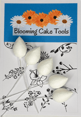 Blooming Cake Tools No. 2  (25mm) Water Drop Cotton pre-wired flower cone buds