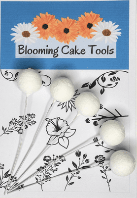Blooming Cake Tools No.4 (25mm) Water Drop Cotton pre-wired flower round buds