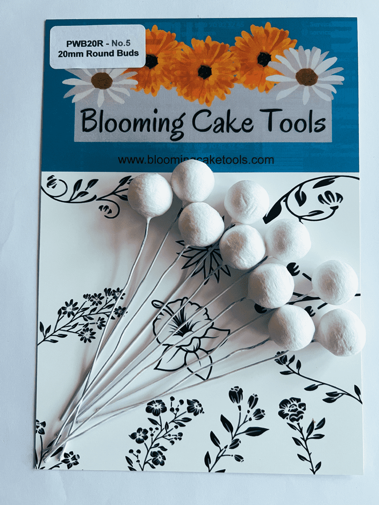 Blooming Cake Tools No 5 20mm Water Drop Cotton pre-wired flower round buds