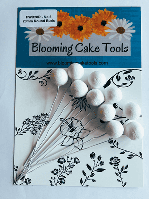 Blooming Cake Tools No.5  20mm Water Drop Cotton pre-wired flower round buds
