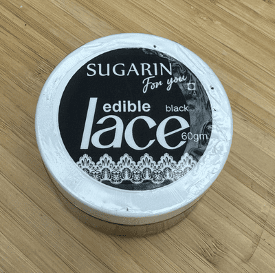Edible Cake Lace Black, ready to use.
