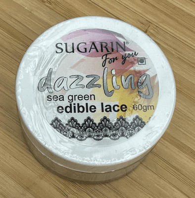 Edible Cake Lace Sea Green, ready to use.