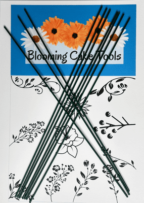Premium Blooming Cake Tools Green Flower Stem Wires, 14 gauge Plastic Covered WERE £4.00 NOW £3.00