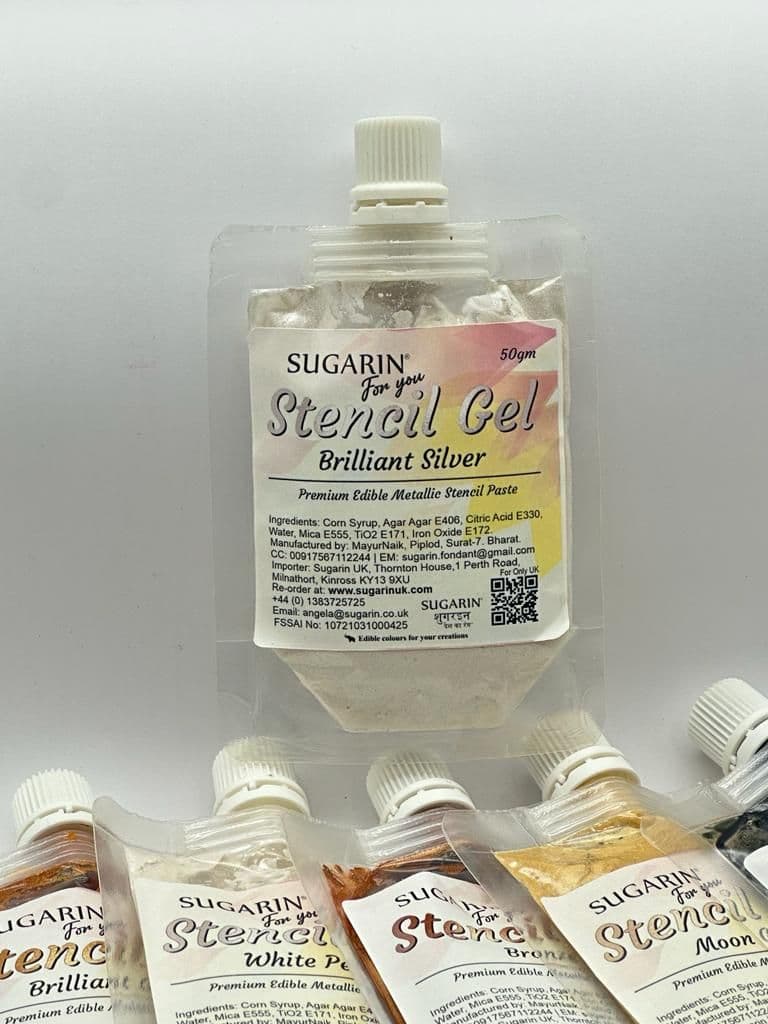 Stencil Gel Brilliant Silver