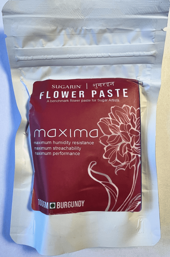 Sugarin Maxima UK Flower Paste, Burgundy, 100g WAS £2.34 NOW £1.34.